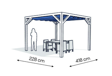Pergola  PW drewno lakierowane 228 x 418 cm  biale