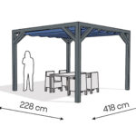 Pergola  PW drewno lakierowane 228 x 418 cm  antracyt