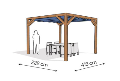 Pergola  PW drewno lakierowane 228 x 418 cm  bursztyn