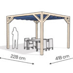 Pergola  PW drewno surowe 228 x 418 cm