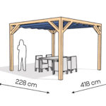 Pergola  PW drewno lakierowane 228 x 418 cm  lakier bezbarwny