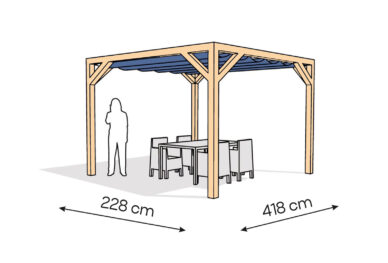 Pergola  PW drewno lakierowane 228 x 418 cm  lakier bezbarwny
