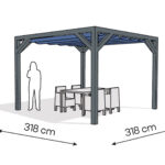 Pergola  PW drewno lakierowane 318 x 318 cm  antracyt