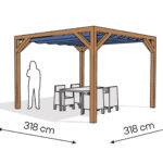 Pergola  PW drewno lakierowane 318 x 318 cm  bursztyn