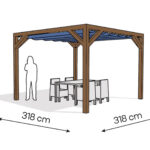 Pergola  PW drewno lakierowane 318 x 318 cm  ciemny orzech