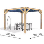 Pergola  PW drewno lakierowane 318 x 318 cm  lakier bezbarwny
