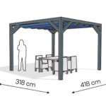 Pergola  PW drewno lakierowane 318 x 418 cm  antracyt