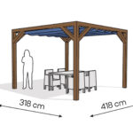Pergola  PW drewno lakierowane 318 x 418 cm  ciemny orzech