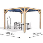 Pergola  PW drewno lakierowane 318 x 418 cm  lakier bezbarwny