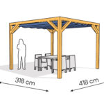 Pergola  PW drewno lakierowane 318 x 418 cm  sosna