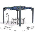 Pergola  PW drewno lakierowane 398 x 388 cm  antracyt