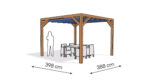 Pergola  PW drewno lakierowane 398 x 388 cm  bursztyn