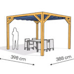 Pergola  PW drewno lakierowane 398 x 388 cm  sosna
