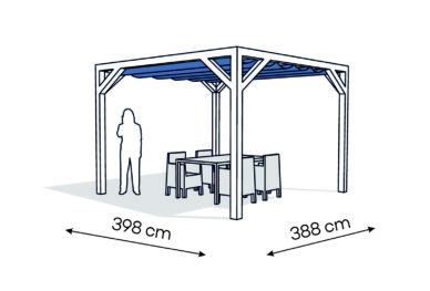 Pergola  PW drewno lakierowane 398 x 388 cm  biale