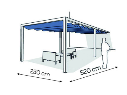 Pergola aluminiowa PS1 230 x 520 cm - Biały