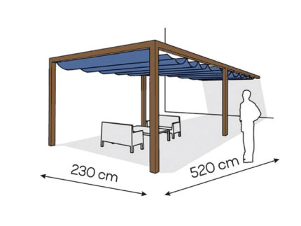 Pergola aluminiowa PS1 230 x 520 cm - Zamówienie indywidualne