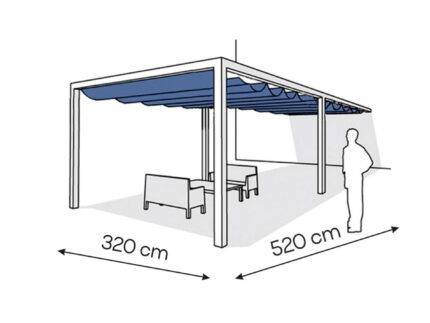 Pergola aluminiowa PS1 320 x 520 cm - Biały