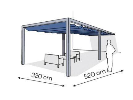 Pergola aluminiowa PS1 320 x 520 cm - Srebrny