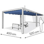 Pergola aluminiowa PS1 400 x 520 cm - Biały
