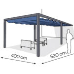 Pergola aluminiowa PS1 400 x 520 cm - Antracyt