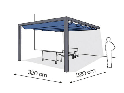 Pergola aluminiowa PS1 320 x 320 cm - Antracyt