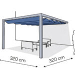 Pergola aluminiowa PS1 320 x 320 cm - Srebrny