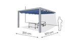 Pergola aluminiowa PS1 320 x 320 cm - Srebrny