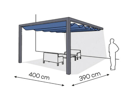 Pergola aluminiowa PS1 400 x 390 cm - Antracyt