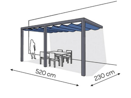 Pergola aluminiowa PS2 230 x 520 cm - Antracyt