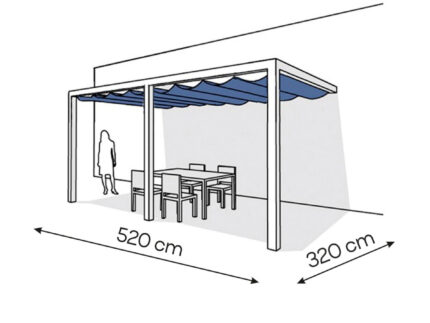 Pergola aluminiowa PS2 320 x 520 cm - Biały