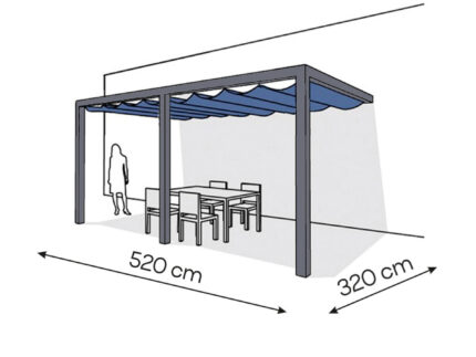 Pergola aluminiowa PS2 320 x 520 cm - Antracyt