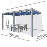 Pergola aluminiowa PS2 320 x 520 cm - Srebrny