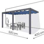 Pergola aluminiowa PS2 400 x 520 cm - Antracyt