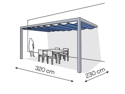 Pergola aluminiowa PS2 230 x 320 cm - Srebrny