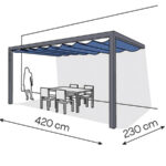 Pergola aluminiowa PS2 230 x 420 cm - Antracyt