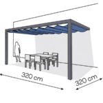 Pergola aluminiowa PS2 320 x 320 cm - Antracyt