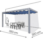 Pergola aluminiowa PS2 320 x 320 cm - Srebrny
