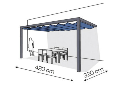 Pergola aluminiowa PS2 320 x 420 cm - Antracyt