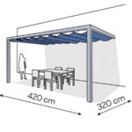 Pergola aluminiowa PS2 320 x 420 cm - Srebrny