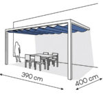 Pergola aluminiowa PS2 400 x 390 cm - Biały