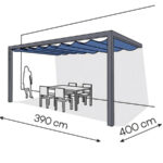 Pergola aluminiowa PS2 400 x 390 cm - Antracyt