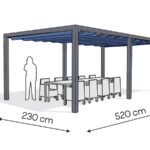 Pergola aluminiowa PW 230 x 520 cm - Antracyt