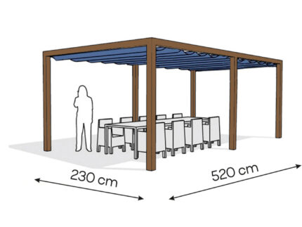 Pergola aluminiowa PW 230 x 520 cm - Zamówienie indywidualne