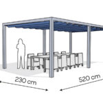 Pergola aluminiowa PW 230 x 520 cm - Srebrny