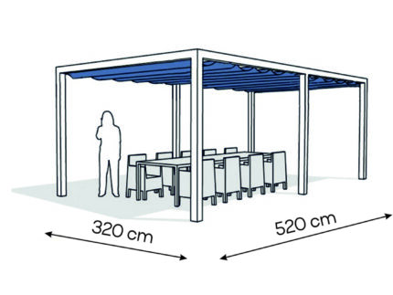Pergola aluminiowa PW 320 x 520 cm - Biały