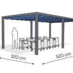 Pergola aluminiowa PW 320 x 520 cm - Antracyt