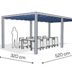 Pergola aluminiowa PW 320 x 520 cm - Srebrny