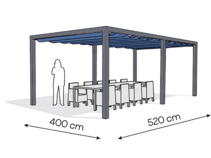 Pergola aluminiowa PW 400 x 520 cm - Antracyt