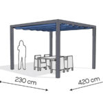 Pergola aluminiowa PW 230 x 420 cm - Antracyt