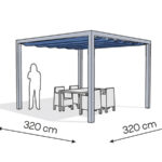 Pergola aluminiowa PW 320 x 320 cm - Srebrny